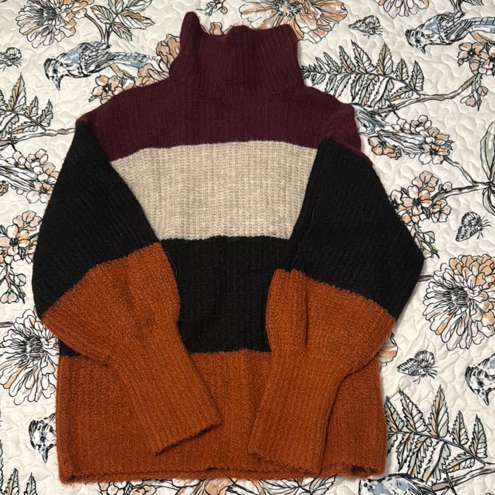 Express Color-Block Turtleneck Sweater